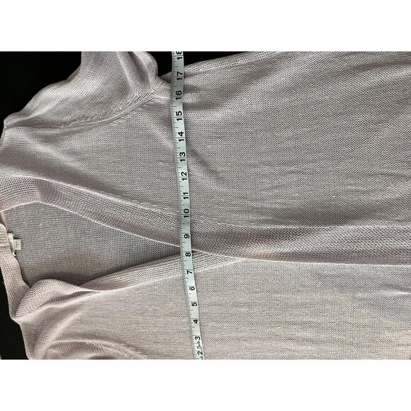 J.Jill Cardigan Sweater Womens Medium Lavender Open Front Linen Blend Pockets - Picture 6 of 7